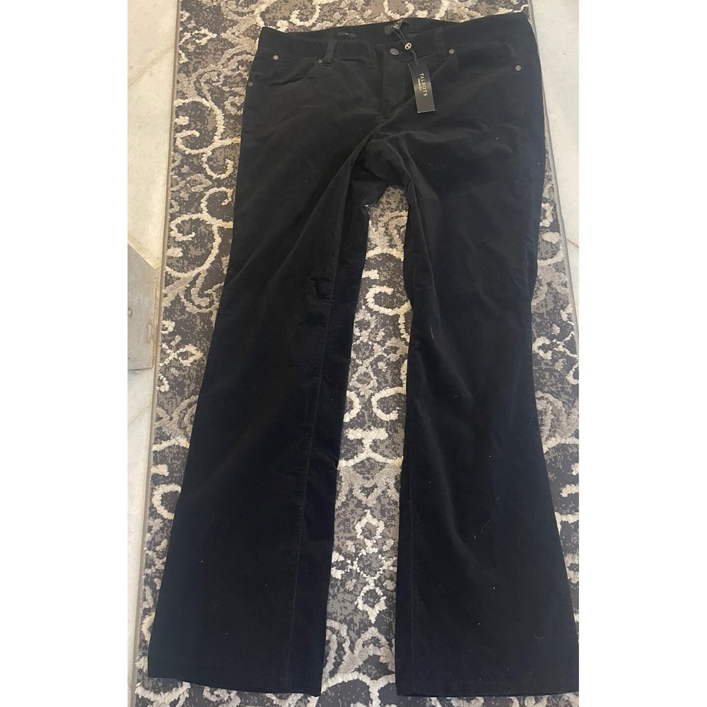 Talbots Black Velvet Boot Leg Dressy Pants 16W 1X Stretch Solid Trousers NWT